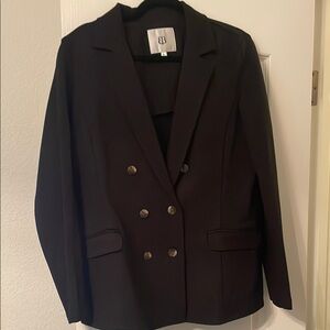 Betabrand Black Double-Breasted Blazer